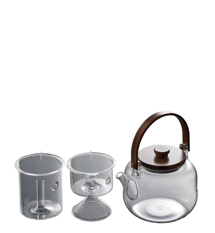 Glass Teapot with Wooden/Bamboo Handle