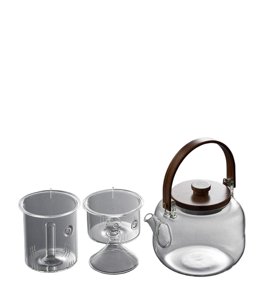 Glass Teapot with Wooden/Bamboo Handle