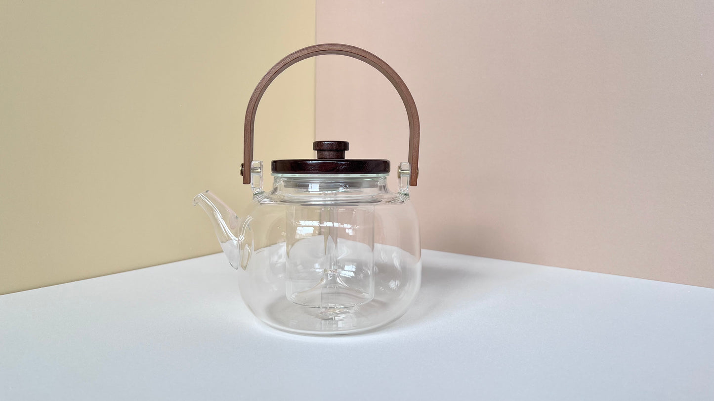 Glass Teapot with Wooden/Bamboo Handle